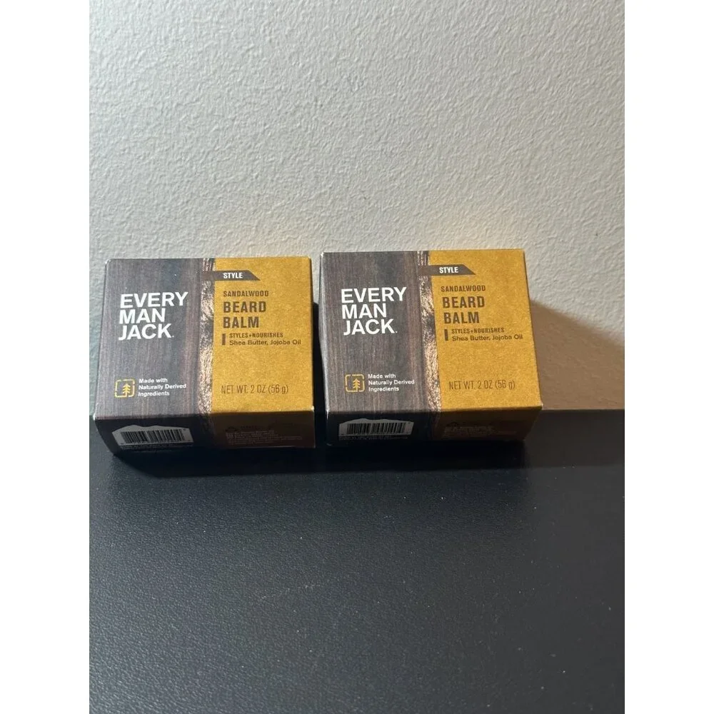 New Every Man Jack‎ Beard Balm Grooming Sandalwood Pack of 2
